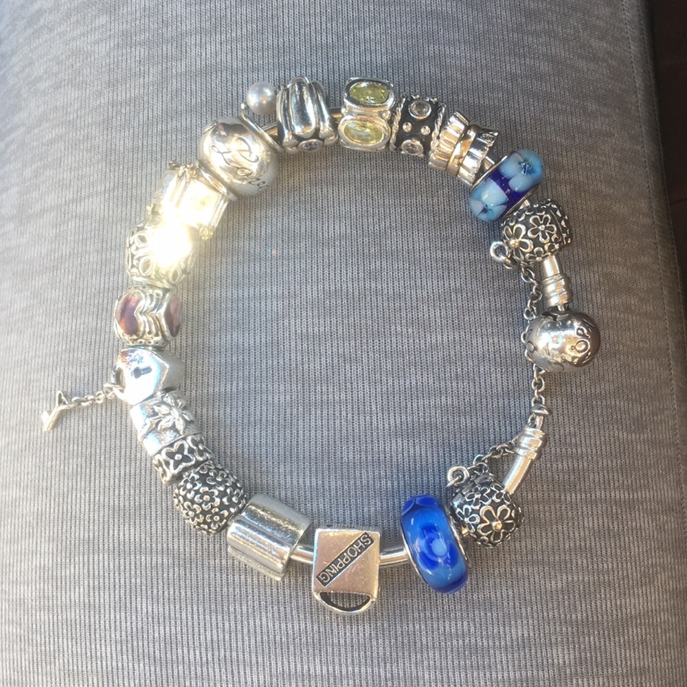 Pandora bangle with 16 charms
